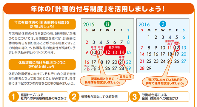日本静冈县的宣传册，教大家怎么利用夏季假期来连休，提倡管理者带头