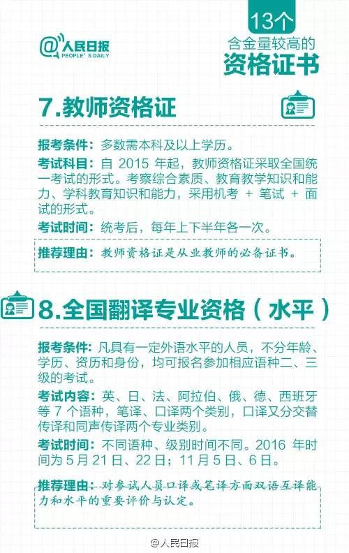 国务院取消了319个证书，剩下的这13个资格证书含金量最高