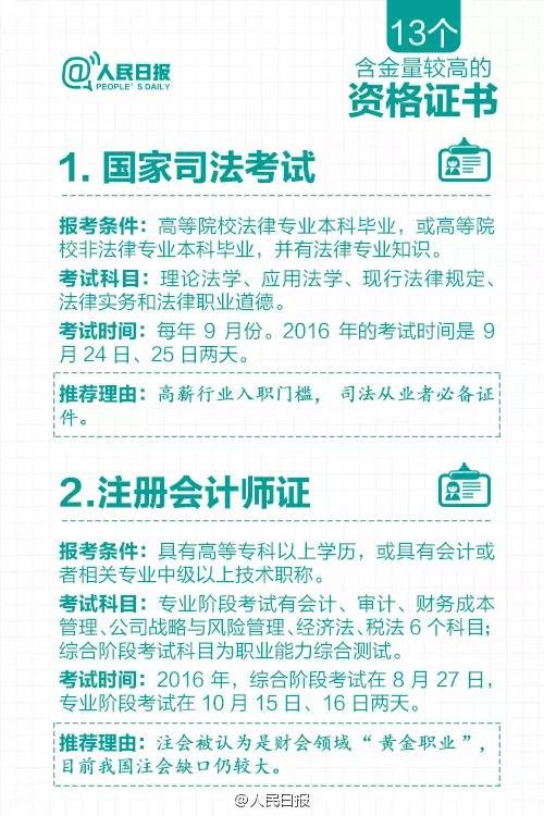 国务院取消了319个证书，剩下的这13个资格证书含金量最高