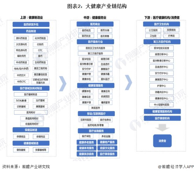 图表2：大健康产业链结构