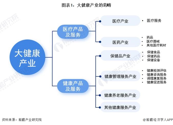 图表1：大健康产业的范畴